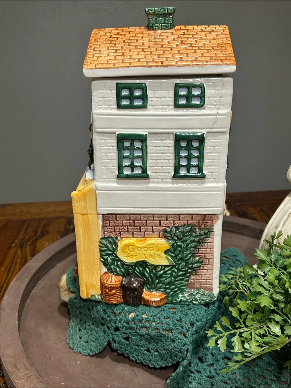 Vintage Hand-Painted Miniature General Store Cookie Jar